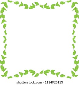 Vector frame made from leaves and twigs for decorating events isolated on white background, blanking up a postcard advertising