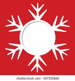 Vector frame made of white snowflake. Space for text.