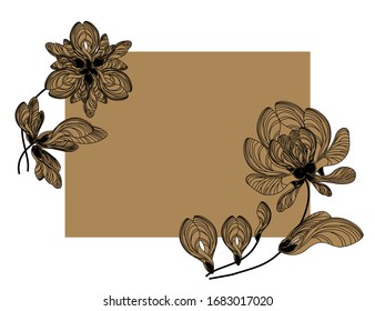 Vector frame of maple lionfish