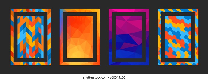 Vector frame. Modern Art graphics. Hipsters style .Geometric motives. Element for design business cards, invitations, gift cards, flyers and brochures. Vector illustration