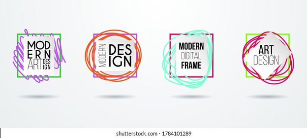 Vector frame. Modern design graphics. Dynamic hipster frame stylish background. Element for business cards, text, brochures, invitations, gift cards and flyers