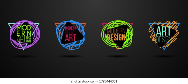 Vector frame. Modern design graphics. Dynamic hipster frame stylish background. Element for business cards, text, brochures, invitations, gift cards and flyers