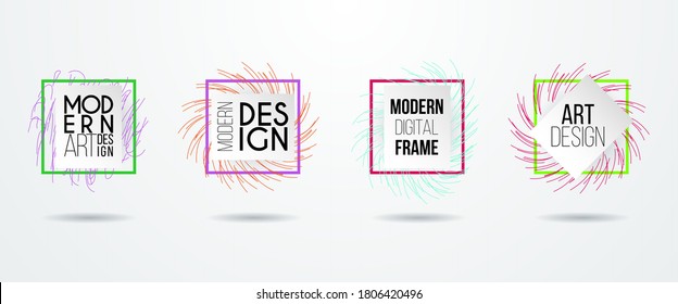 Vector frame. Modern design graphics. Dynamic hipster frame stylish background. Element for business cards, text, brochures, invitations, gift cards and flyers