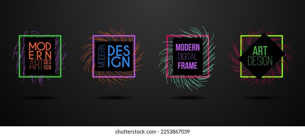Vector frame. Modern design graphics. Dynamic hipster frame stylish background. Element for business cards, text, brochures, invitations, gift cards and flyers