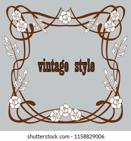 Vector frame in modern style in monochrome colors