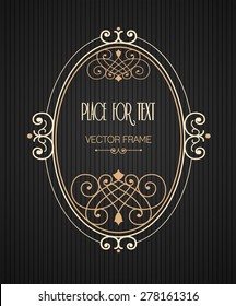 Vector frame in mono line style. Easy to edit. Perfect for invitations or announcements.