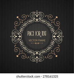 Vector frame in mono line style. Easy to edit. Perfect for invitations or announcements.