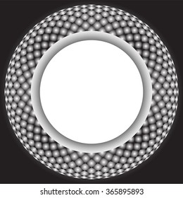 Vector frame with monochrome gradient color. Vector mathematical pattern. Geometric round pattern.