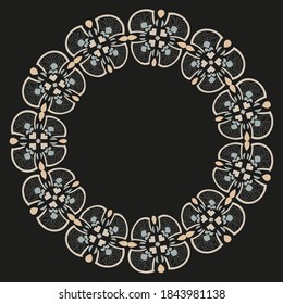 Vector frame, monogram of color mosaic tile borders. Antique ceramic decor design.  Mediterranean  decor. Portuguese or spanish retro old mosaic tiles. 