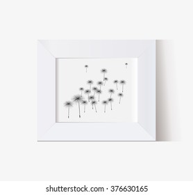 vector frame with multi-function horizontal shadow with dandelions