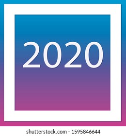 Vector frame with numbers 2020. New Year greeting card.