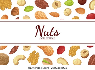 Vector frame with nuts on white background