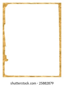 vector frame from old paper on white background