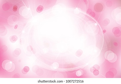 Vector  frame on  pink bokeh  background.