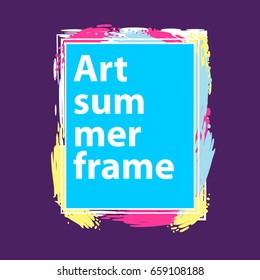 Vector frame on a purple background. Element for design business cards, invitations, gift cards, flyers and brochures