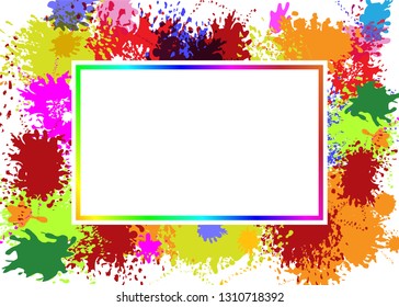 Vector frame on splash color background graphics for element for premium invitation or wedding card, luxury postcard, ornament