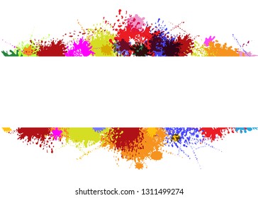 Vector frame on splash color background graphics for element for premium invitation or wedding card, luxury postcard, ornament