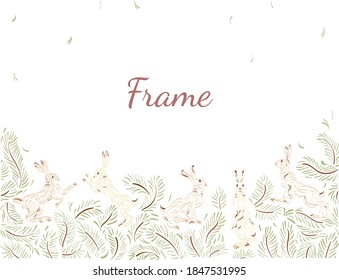 Marco vectorial sobre el tema de las arenas en el bosque. En el diseño de bodas, soluciones interiores se pueden utilizar combinaciones de colores delgadas