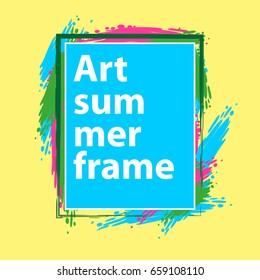 Vector frame on a yellow background. Element for design business cards, invitations, gift cards, flyers and brochures