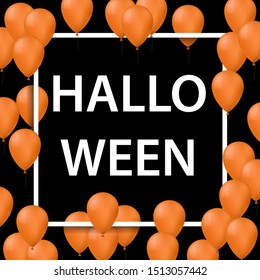 vector frame with orange ballons for halloween