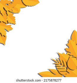 Vector frame with orange leaves in papercut style