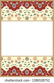 Vector frame in Oriental style, in the center of the image space for text and greetings.