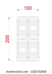 Vector frame ornament with dimension on the white background