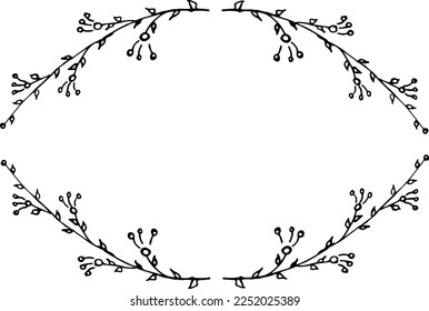 Marco vectorial, adorno con flores