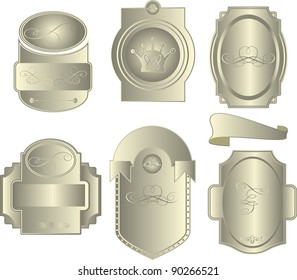 Vector frame and ornament set.