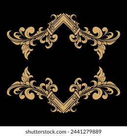 Vector frame ornament vintage classic element decoration