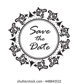 Vector frame. Ornate element for design. Round vignette