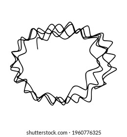 Vector frame for an oval-shaped inscription. Oval of several lines for the inscription. A frame or box for thoughts.