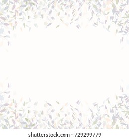 Vector frame pattern background branches with gray leaves on white background.