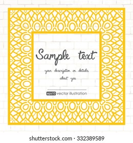 vector  frame pattern from curls on the brick wall background