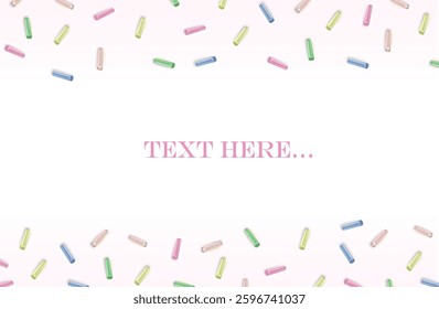 Vector frame pattern with sprinkles and copy space.