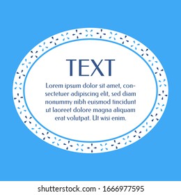 Vector frame of patterned border. Stylish ornament illustration for a text frame. Great for graphic design of posters, for design of flyer page poster, gift cards, brochure, cafe menus etc.
