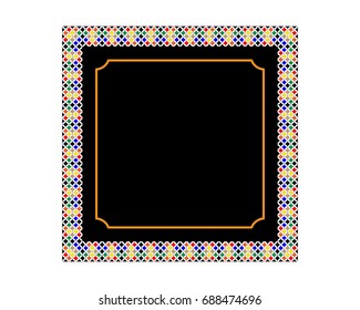 Vector frame with patterns of different colors