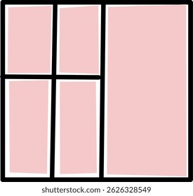vector frame photo collage. minimalist geometric photo frame template. Mood board or photo image layout. Simple trendy geometric design.
