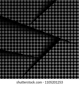 Vector frame photo collage, shadows on black and gray diamond background. Realism.