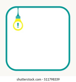 Vector  frame photo with lamp and with place for your data and Exclamation point
