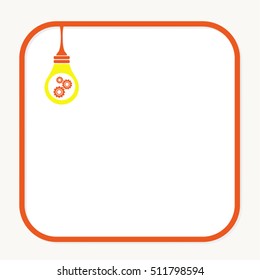 Vector  frame photo with lamp and with place for your data and gears icon
