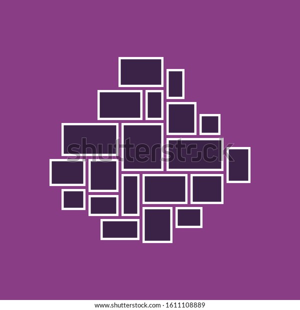 Vector Frame Photos Pictures Collage Puzzle Stock Vector Royalty Free