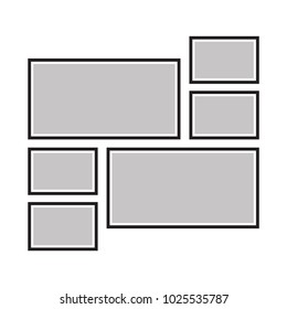 Vector frame for photos, pictures, photo collage, photo puzzle