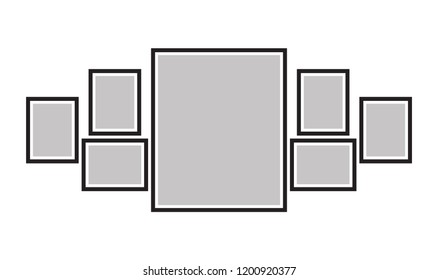 Vector frame for photos and pictures, photo collage, photo puzzle