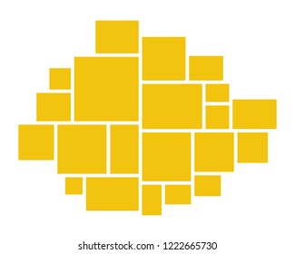 Vector frame for photos and pictures, photo collage, photo puzzle. Templates collage frames for photo or illustration. Vector Mood Board  Branding Presentation.