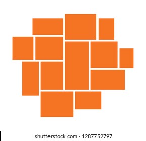Vector frame for photos and pictures, photo collage, photo puzzle. Templates collage frames for photo or illustration. Vector Mood Board  Branding Presentation.