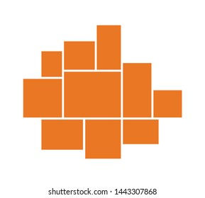 Vector frame for photos and pictures, photo collage, photo puzzle. Templates collage frames for photo or illustration. Vector Mood Board  Branding Presentation.