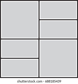 Vector frame for photos and pictures, photo collage, photo puzzle