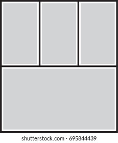 Vector frame for photos and pictures, photo collage, photo puzzle