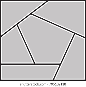Vector frame for photos, pictures, photo collage, photo puzzle